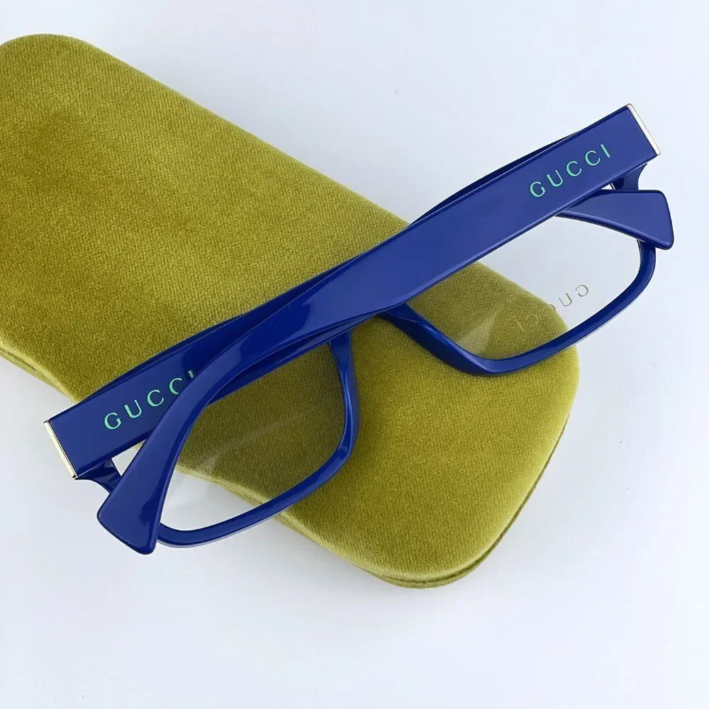 NEW Gucci  GG1141O 002 Blue Square Men Eyeglasses